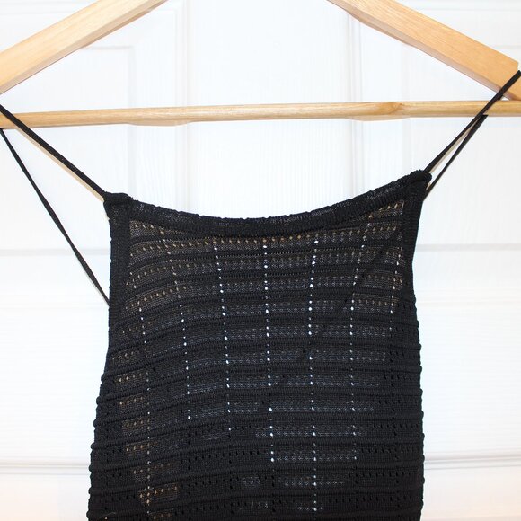Black Ribbed Summer Dress - Picture 1 of 4